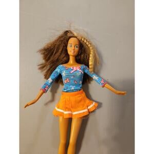 1990 Vintage Barbie Doll Crimped Hair Brown Skin